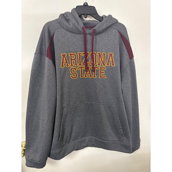 Champion Other - Arizona State Gray Hoodie Pullover Sweatshirt With Kangaroo Pocket & Maroon Acce